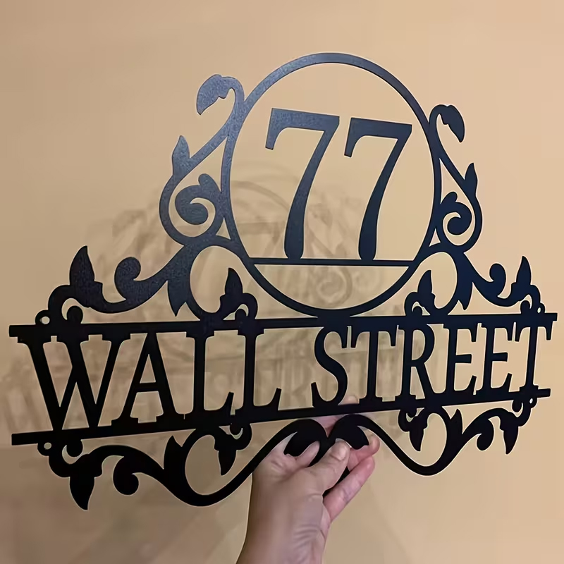 Home Decor Happy - Targa personalizzata in metallo con numero