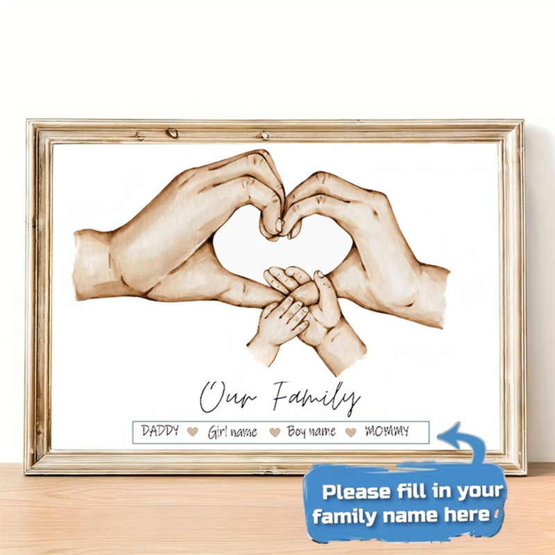 Home Decor Theme - Personalizzato personalizzato famiglia mano poster nome