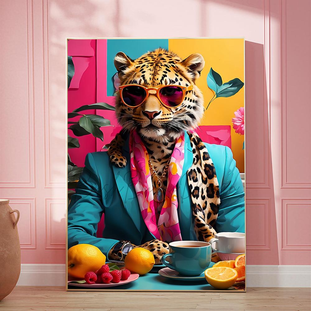 Home Decor Dopamine - Poster da Parete HD con Leopardo