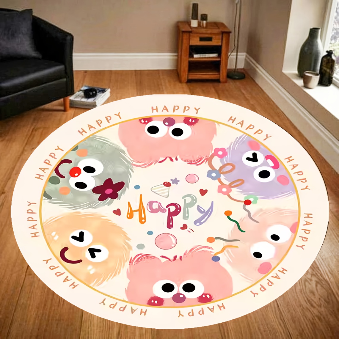 Home Decor Retail Stores - Tappeto Vintage con Grafica Cartoon Carina,