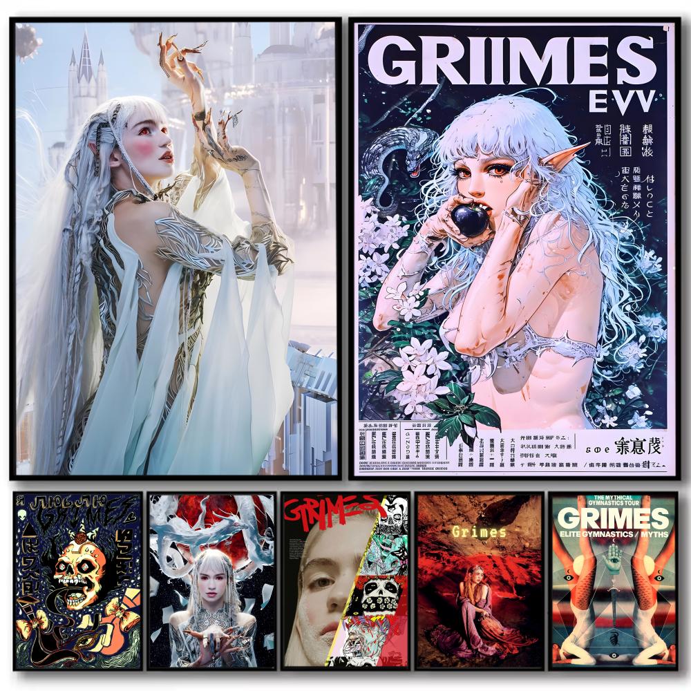 Home Decor Magazine - Pop Singer G_Grimes Magazine Poster Adesivi
