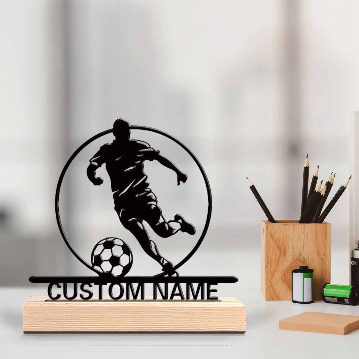 Home Decor Theme - Statua in Metallo Personalizzata di Calciatore