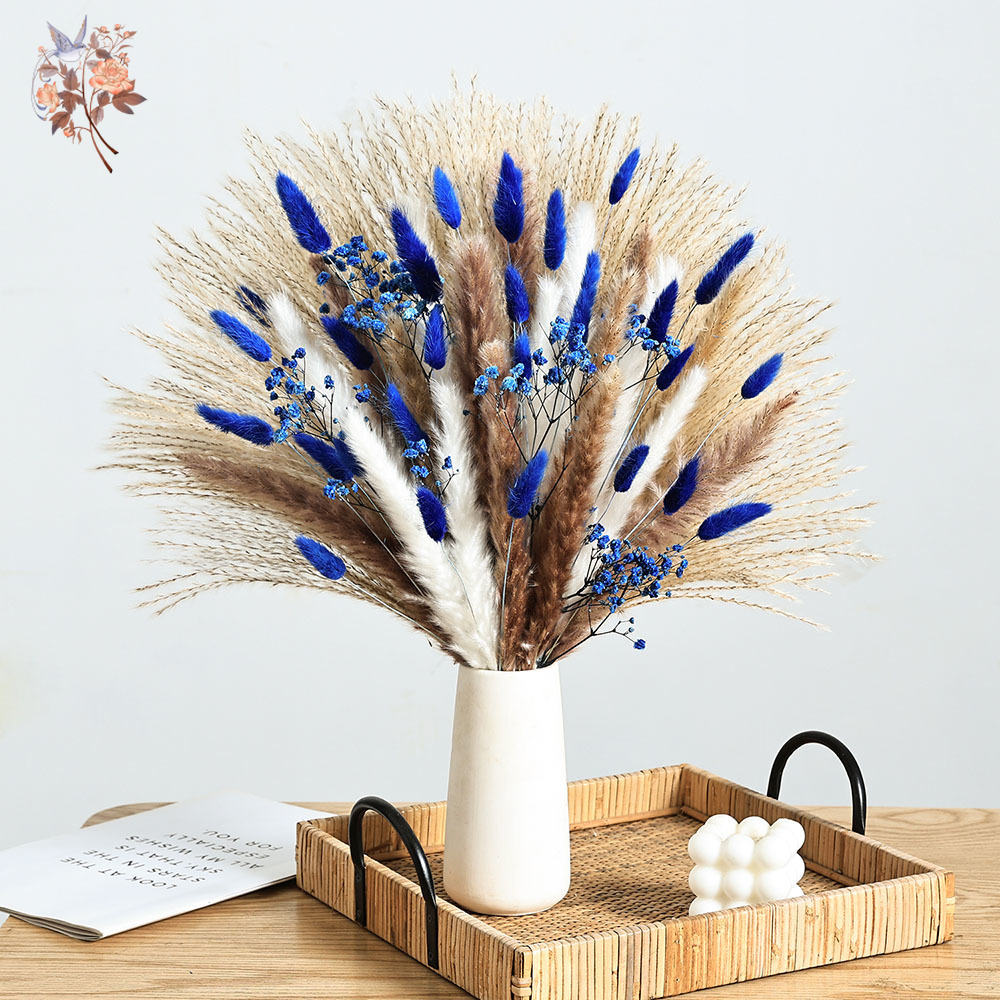 70 steli blu soffice coda di c - Dried Flower Bouquet recensione e prezzo