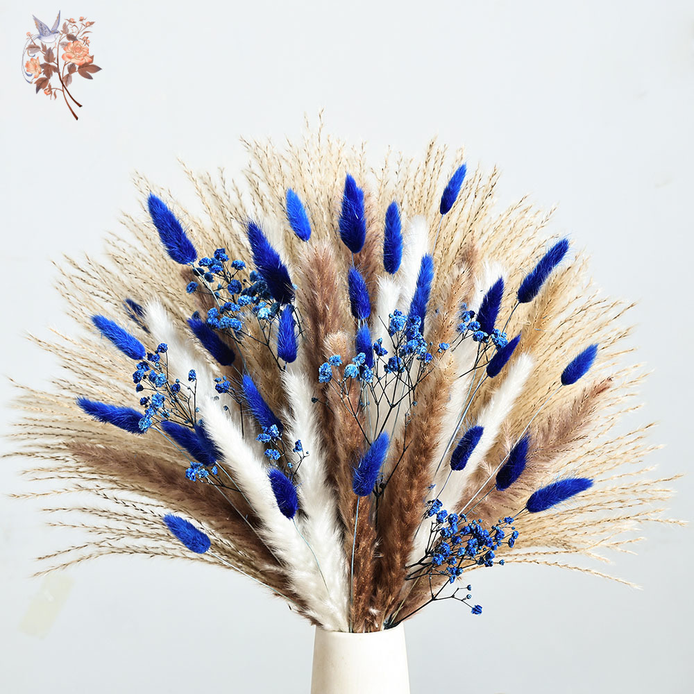 70 steli blu soffice coda di c - Dried Flower Bouquet recensione e prezzo