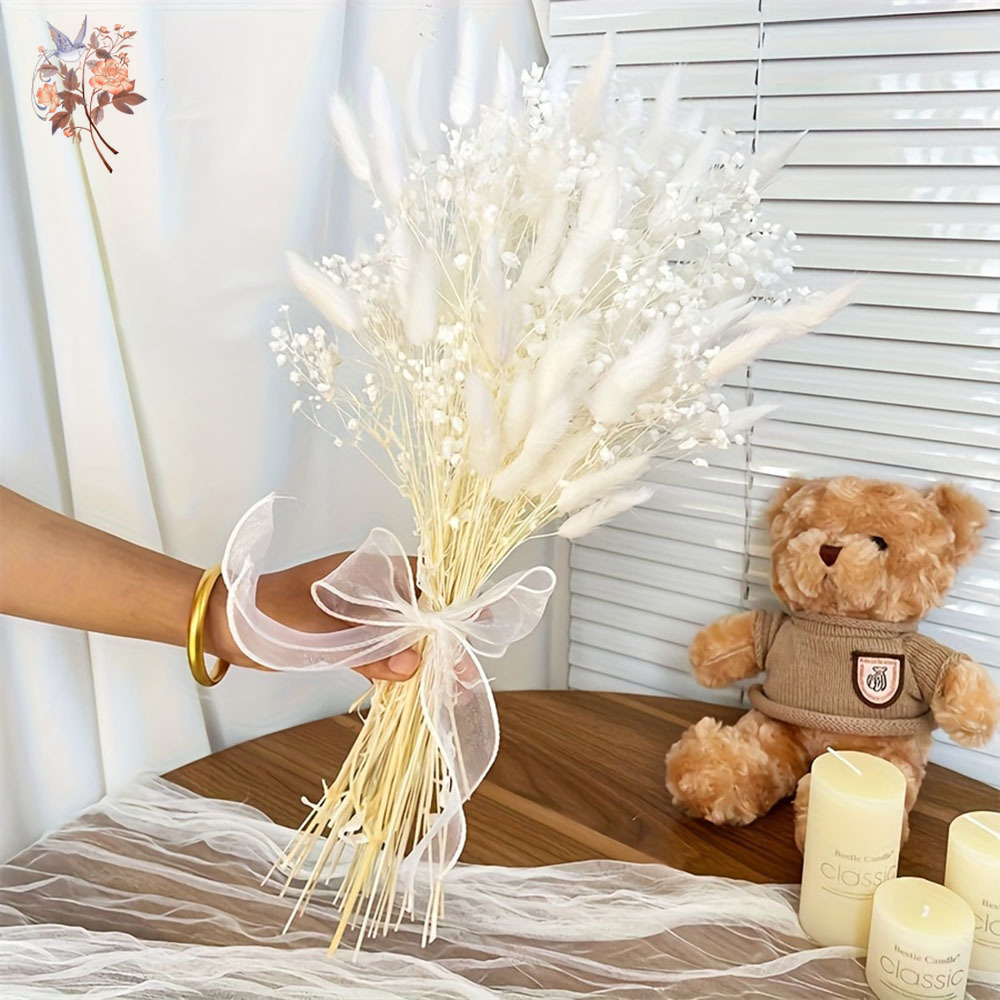 54 pezzi di fiori secchi bianc - Dried Flower Bouquet recensione e prezzo