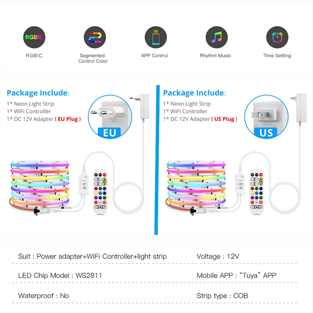 Striscia LED COB RGBIC WS2811  - Home Decor App Free recensione e prezzo